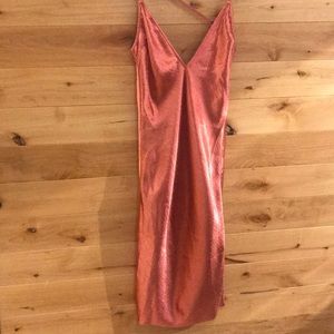 Express coral satin dress! Great for summer
